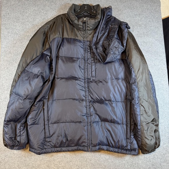 Eddie Bauer Other - Eddie Bauer Jacket Mens 2XL Black Goose Down Puffer Full Zip Hooded Winter Coat